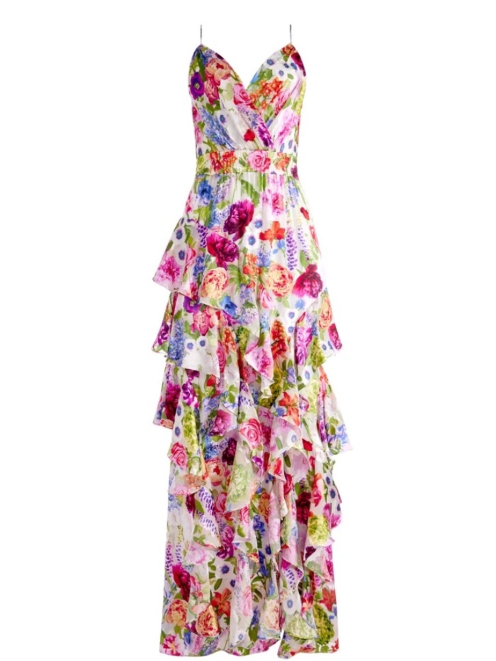 Alice + Olivia Hayden V-Neck Front Ruffle Dress in Flower Shop size 2 - Picture 8 of 15